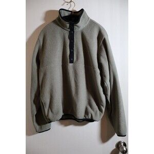 LL Bean Men's Long Sleeve L/S Snap Button Pullover Jacket Green 0WN40 Size M